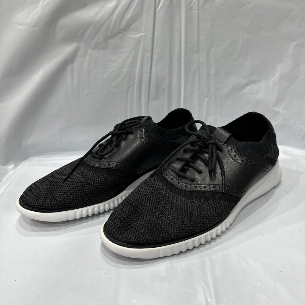 Cole Haan 2.Zerogrand C25259 Oxford Men's US 9 Black Knit Formal Shoes EBS1168